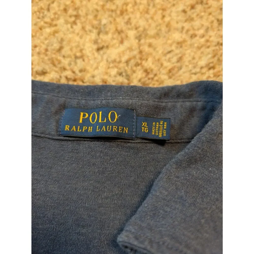 Polo Ralph Lauren Classic Fit Polo Shirt Men XL Blue Heather Cotton Pique Mesh